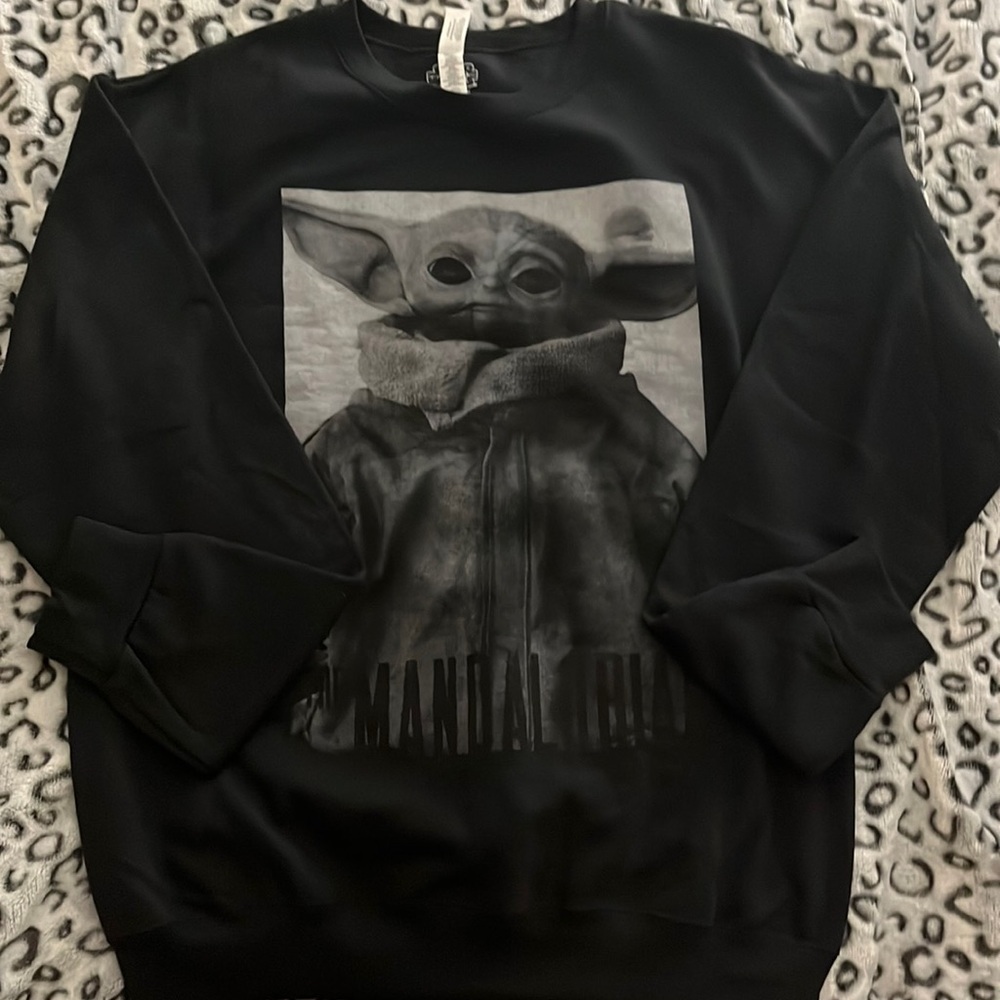 Baby Yoda Star Wars Black Pullover Sweatshirt